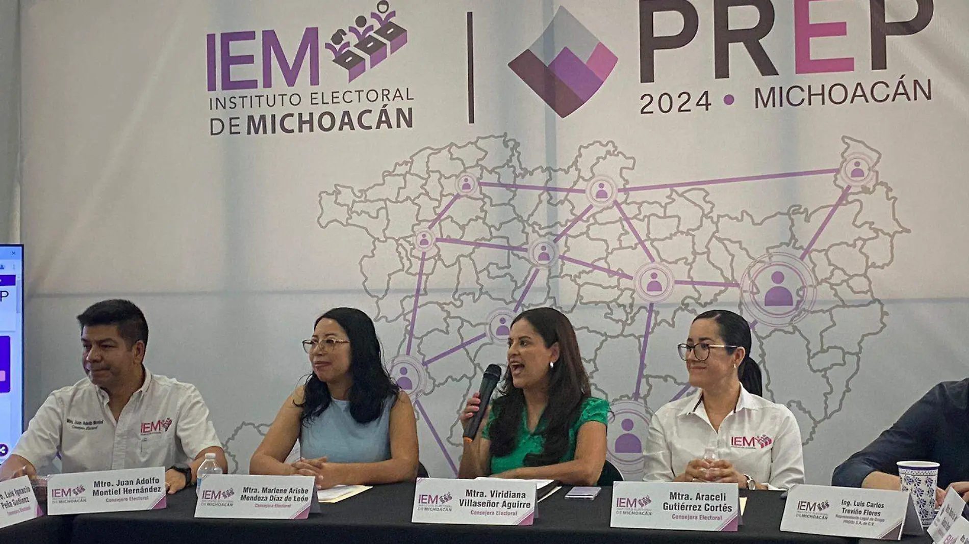 Consejeras electorales del IEM en rueda de prensa